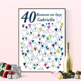 Póster 40 razones por las que te queremos - Libro de invi