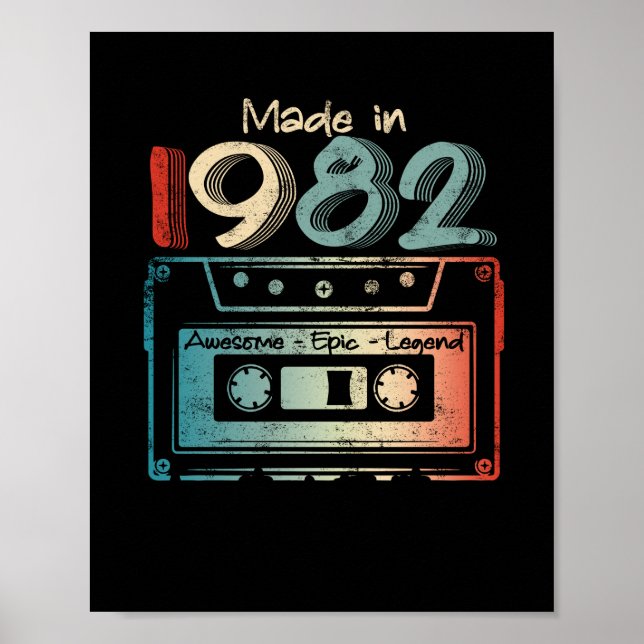 Póster 40 Regalos de cumpleaños hechos en Cassette en 198 (Frente)