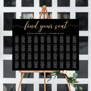 Póster 40 Tablas Encuentra Tu Asiento Negro Plan De La Ta