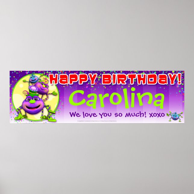 Póster 40"x12" GiggleBellies Itsy Bitsy Spiders Cumpleaño (Frente)