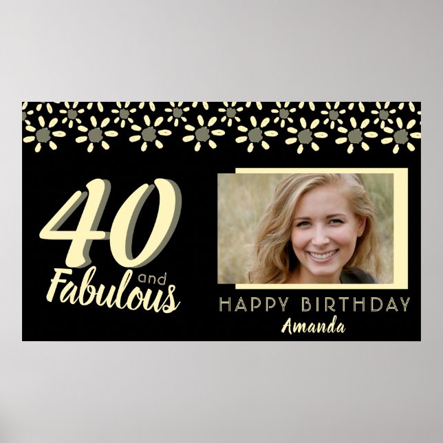 Póster 40 y fabulosa foto acuática de la margarita amaril (Frente)