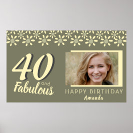 Póster 40 y fabulosa foto acuática de la margarita amaril