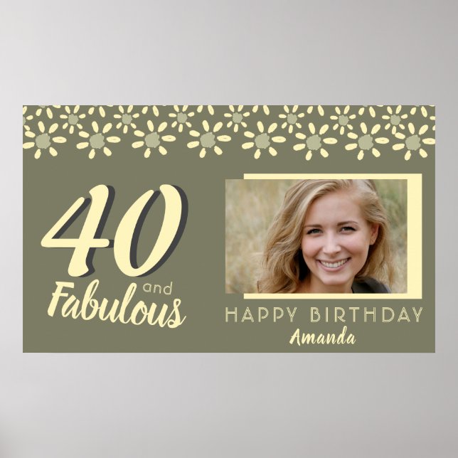 Póster 40 y fabulosa foto acuática de la margarita amaril (Frente)