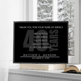 Póster 40 Year Retirement or Employee Appreciation Gift