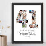 Póster 41.º Collage de fotos de 41 Personalizados<br><div class="desc">Celebra el 40º cumpleaños con este poster de collage de fotos número 40 personalizado. Este regalo de personalizable también es perfecto para el aniversario de los bodas. Es una gran manera de mostrar preciosos recuerdos de tu vida de boda y casada. El poster presenta un collage de fotos que capturan...</div>