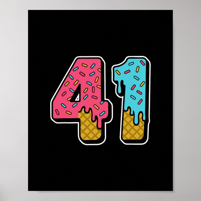 Póster 41 Ice Cream Drip Meme 41 Gen Alpha Sl (Frente)
