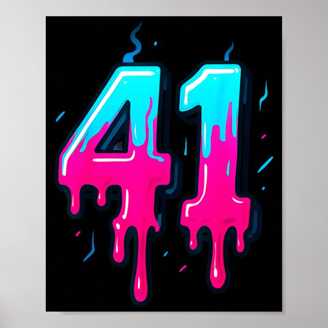 Póster 41 Ice Cream Drip Meme Forty One Four Gen Alpha Sl (Frente)