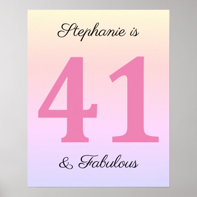 Póster 41 Nacimiento Rosa Cuarenta Y Uno Y Nombre Fabulos (Frente)