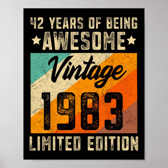 Póster 42º cumpleaños hombres mujeres de 42 años de edad  (Frente)