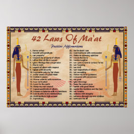 Póster 42 Leyes De Maat - Poster De Afirmaciones Positiva