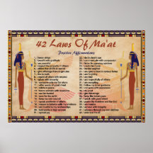 42 Leyes De Maat - Poster De Afirmaciones Positiva