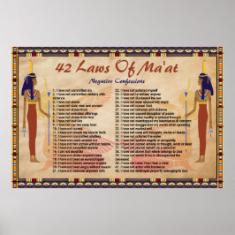 Póster 42 Leyes De Maat - Poster De Confesiones Negativas