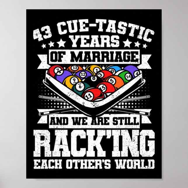 Póster 43 Aniversario Boda Billiards 43 Years M (Frente)
