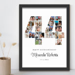 Póster 44.º cumpleaños número 44 Collage de fotos Persona<br><div class="desc">Celebrar el 44 cumpleaños con este poster de collage de fotos número 44 personalizado. Este regalo de personalizable también es perfecto para el aniversario de los bodas. Es una gran manera de mostrar preciosos recuerdos de tu vida de boda y casada. El poster presenta un collage de fotos que capturan...</div>