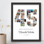 Póster 45.º cumpleaños número 45 Collage de fotos Persona<br><div class="desc">Celebrar el 45 cumpleaños con este poster de collage de fotos número 45 personalizado. Este regalo de personalizable también es perfecto para el aniversario de los bodas. Es una gran manera de mostrar preciosos recuerdos de tu vida de boda y casada. El poster presenta un collage de fotos que capturan...</div>