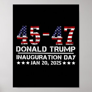 Póster 45 - 47 Bandera Estadounidense Trump Inauguración 