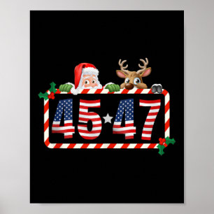 Póster 45 47 Navidades De Trump 2024 45 Y 47 De Santa Cla
