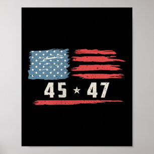 Póster 45 47 Presidente de Trump: bandera estadounidense
