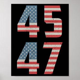 Póster 45 47 Trump Vintage Retro Estados Unidos Bandera 2