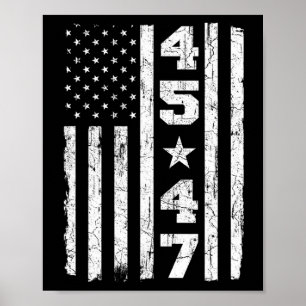 Póster 45 47 Trump Viste Bandera Estadounidense 2024 Pres