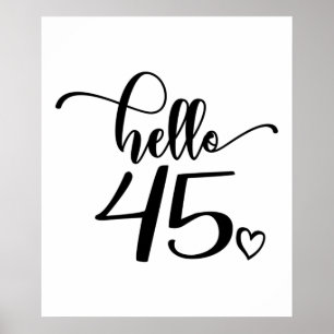 Póster 45 Años Mujeres Hola 45 Años De Edad
