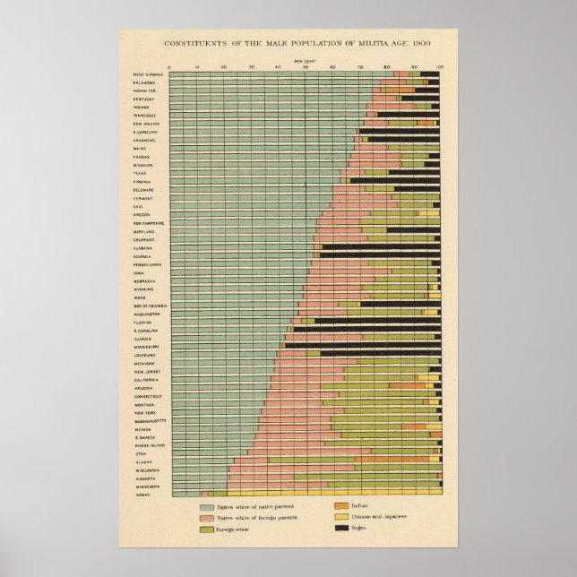Póster 45 Constituents male population 1900 (Frente)