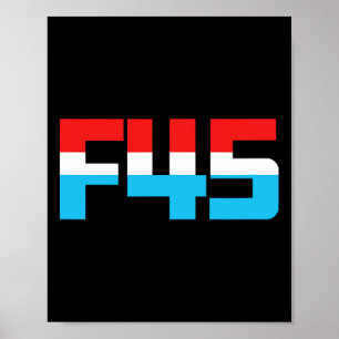 Póster 45! Gráfica divertida anti-triunfo Minimalista F45