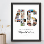 Póster 46.º cumpleaños número 46 Collage de fotos Persona<br><div class="desc">Celebrar el 46 cumpleaños con este poster de collage de fotos número 46 personalizado. Este regalo de personalizable también es perfecto para el aniversario de los bodas. Es una gran manera de mostrar preciosos recuerdos de tu vida de boda y casada. El poster presenta un collage de fotos que capturan...</div>