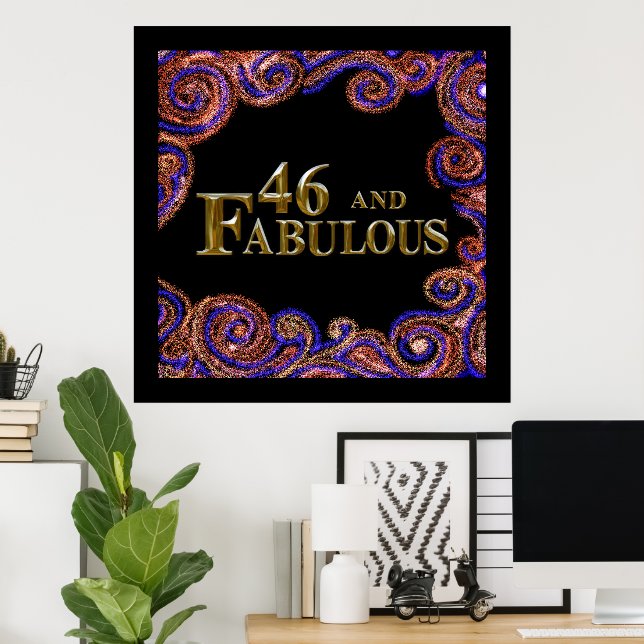 Póster 46 cumpleaños (Oficina en casa)