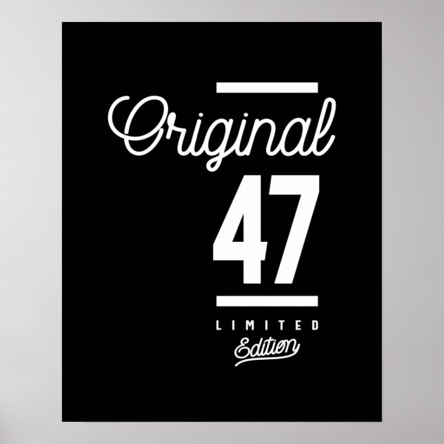 Póster 47 años - regalo gracioso de cumpleaños 47 (Frente)