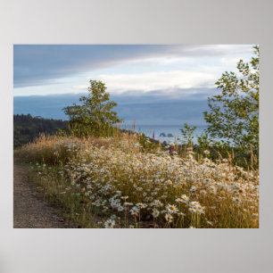 Póster 48" x 36", Twin Rocks Summer View at Dusk