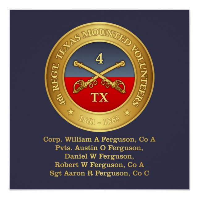 Póster 4.ª caballería de Texas (Ferguson) (Anverso)