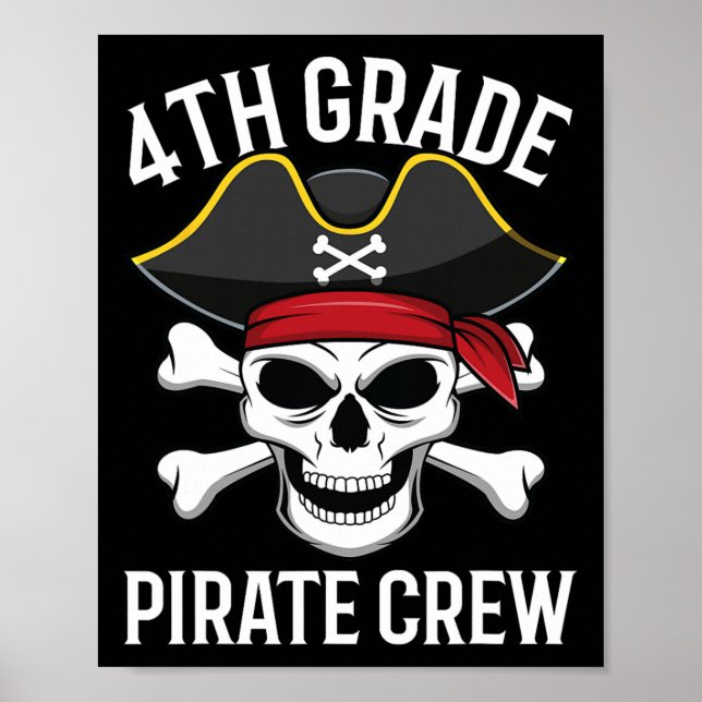 Póster 4.ª Cancillera De Piratas De Halloween Estudiante  (Frente)