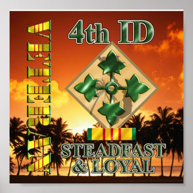Póster 4.ª División de Infantería Veterano de Vietnam (Frente)