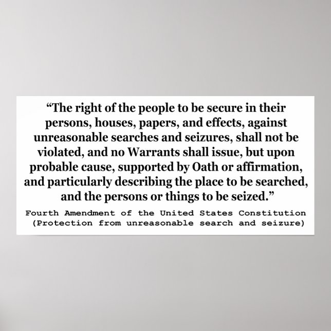 Póster 4.ª enmienda de la Constitución de los Estados Uni (Frente)