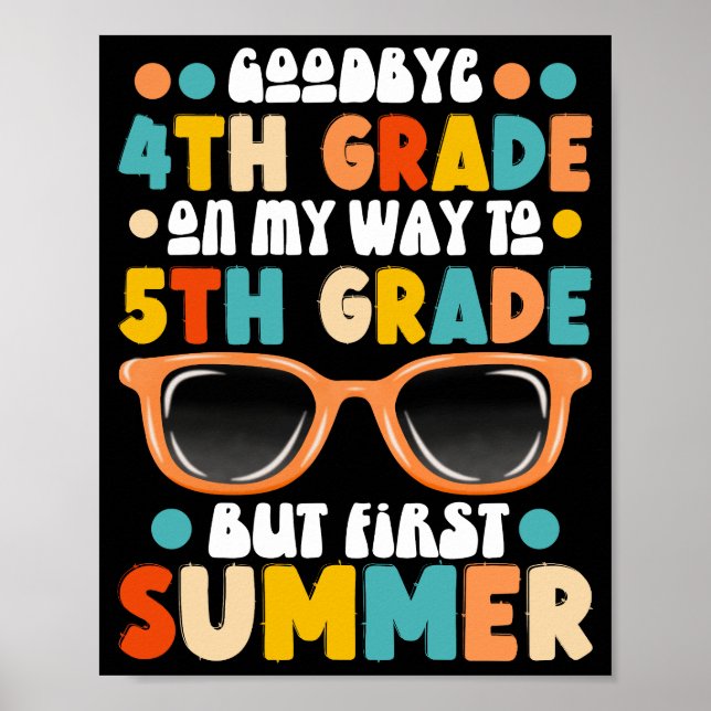 Póster 4.ª Graduación A 5º Grado Pero Primer Verano (Frente)