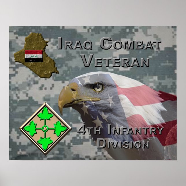 Póster 4.ª Infantería Div Iraq Combat Veteran (Frente)