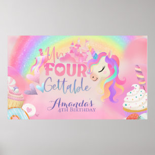 Póster 4.ª Pancarta de cumpleaños inolvidable