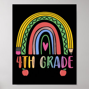 Póster 4.º equipo de profesores de arco iris de cuarto gr