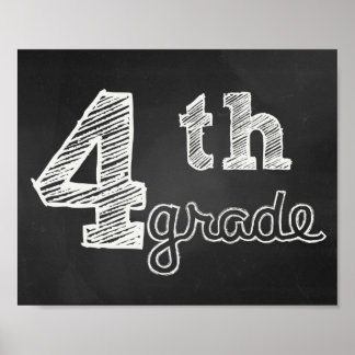 Póster 4.º Rótulo de grado - Chalkboard