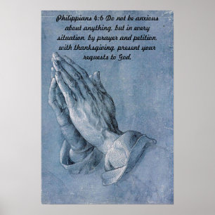 Póster 4:6 de los filipenses que ruega el cartel de las