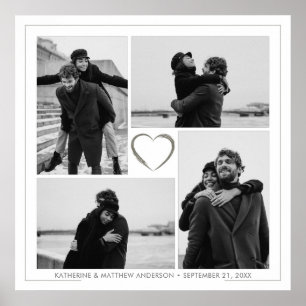 Póster 4 Aniversario Boda personalizado de Collage de fot