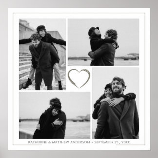 Póster 4 Aniversario Boda personalizado de Collage de fot