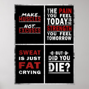 Póster 4 Collage de Poster de Gimnasio Motivativo