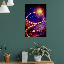 Póster 4 de Julio 50 Estrellas 250 Años de Independencia 
