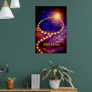 Póster 4 de Julio 50 Estrellas 250 Años de Independencia 
