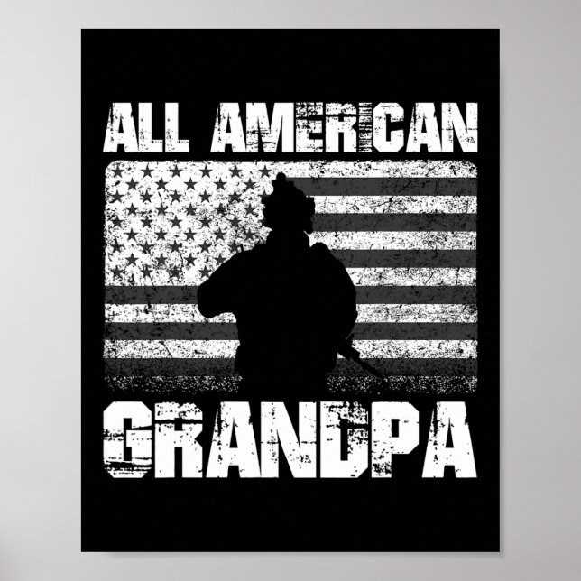 Póster 4 de julio, abuelo totalmente americano (Frente)