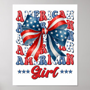 Póster 4 De Julio American Girl Coquette Bandera De Usa P