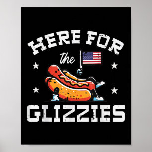 Póster 4 De Julio Aquí Para Glizzies Hotdog Patriot Men W