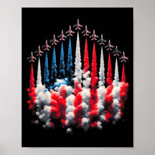 Póster 4 De Julio Avión Bandera Americana Patriótica Usa 